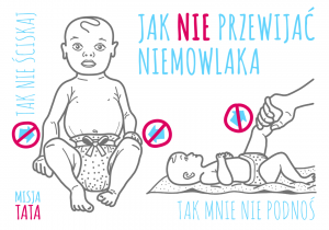 jak nie przewijać niemowlaka - infografika