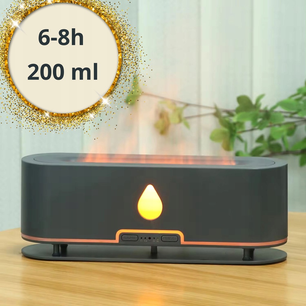Dyfuzor Ultradzwiekowy Zapachowy Led Plomienie Ogien 4 Tryby Timer Pilot Marka Mardecor