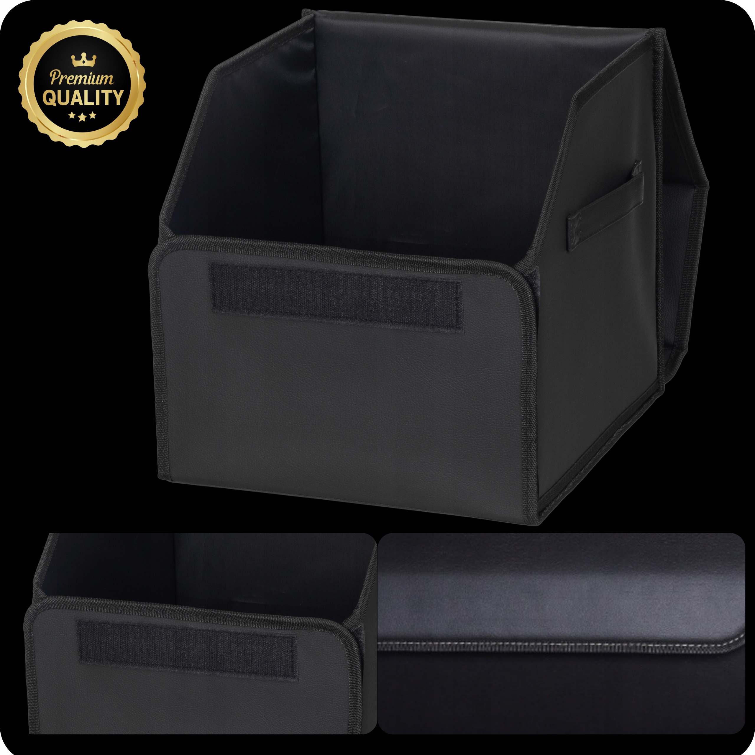 Organizer Do Samochodu Skorzany Latwe Czyszczenie Czarne Elegancki Premium 03