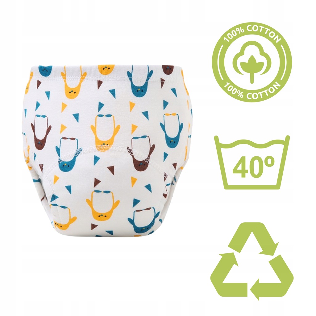 Majtki Treningowe Pieluchy Do Nauki Nocnika 14 17 Kg 100 Bawelna Pingwiny Ean Gtin 5904569541859