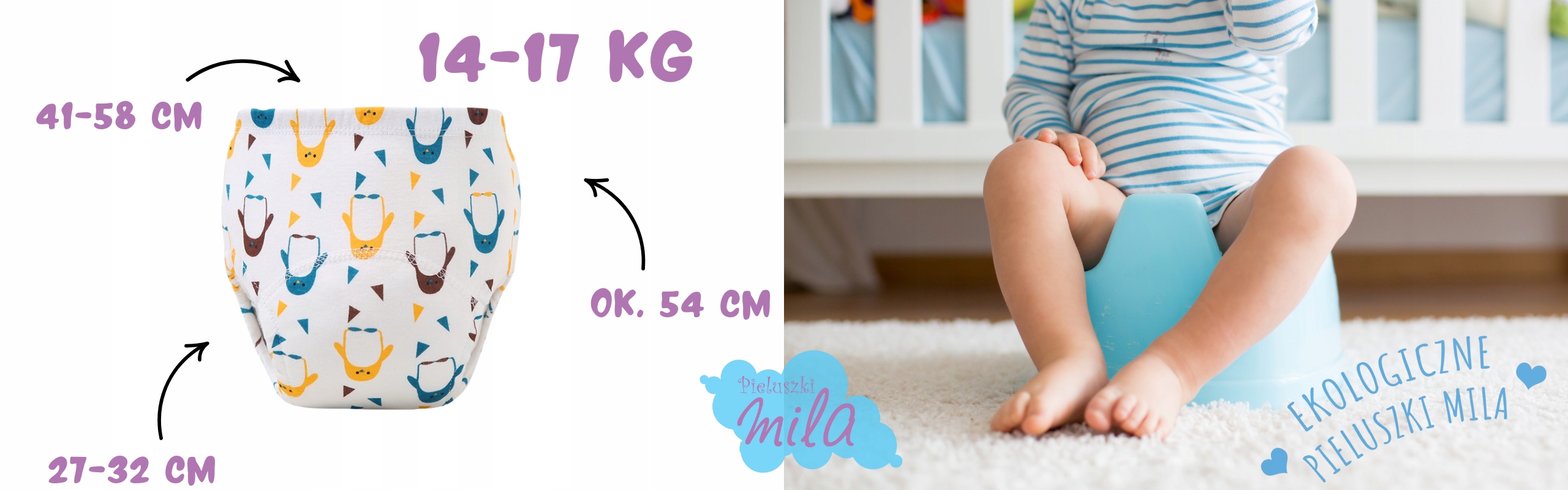 Majtki Treningowe Pieluchy Do Nauki Nocnika 14 17 Kg 100 Bawelna Pingwiny Kolor Wielokolorowy